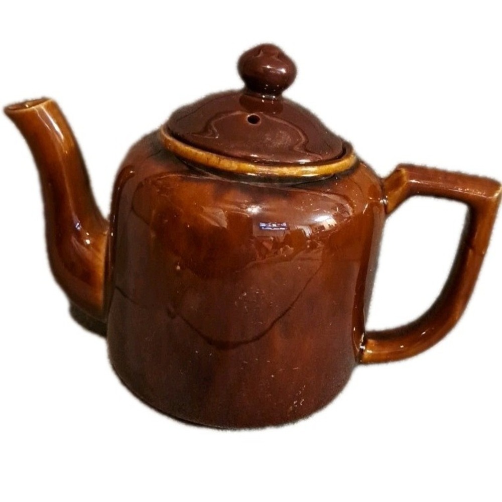 Vtg Brown Betty Style Teapot